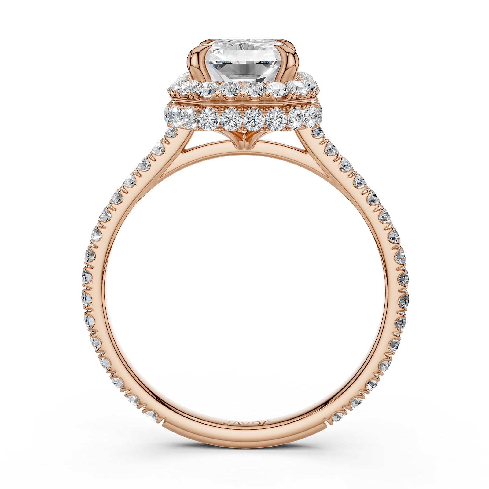 Double Halo Lab Grown Diamond Engagement Ring IGI Certified 2.53 Ctw.